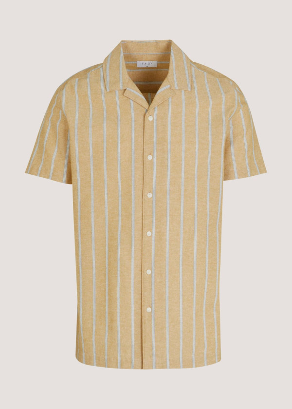 Yellow Stripe Short Sleeve Shirt - Shirts - Mens